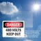 Signmission 480 Volts Keep Out Danger Sign, Vinyl Decal, 10in W x 7in L, 2PK OS-2PACK-DS-D-710-L-1954 - alternate 6